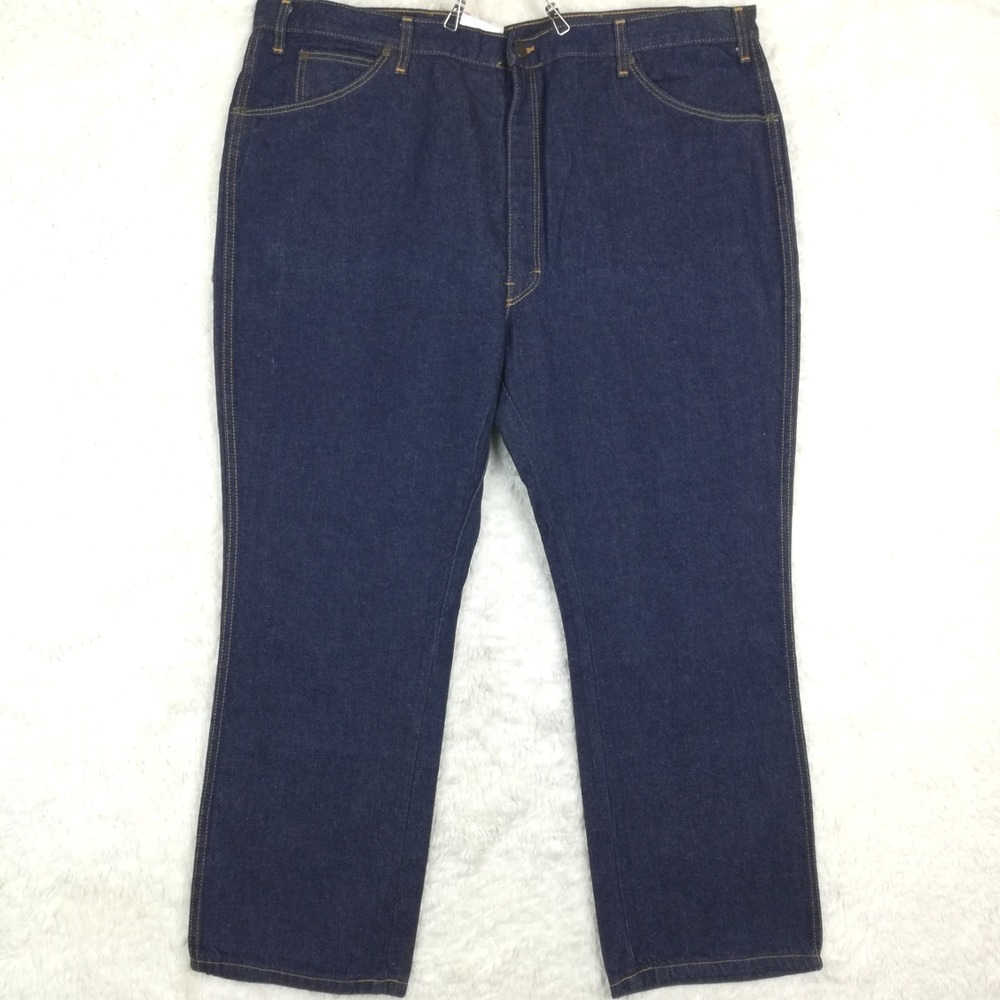 Dickies Mens Jeans Regular Fit Straight Leg Blue Denim Dark Rinse 46x30 New